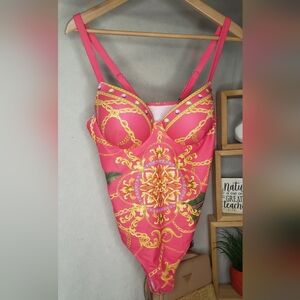Vibrant Pink and Yellow Women's Bodysuit